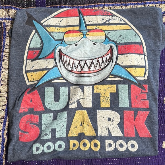 Blue Auntie Shark Doo Doo Doo Tshirt Men’s 3X - Picture 1 of 2